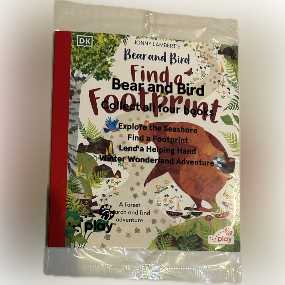 2025 CHICK FIL A BEAR AND BIRD FIND A FOOTPRINT SEARCH FIND BOOK KIDS MEAL PROMO